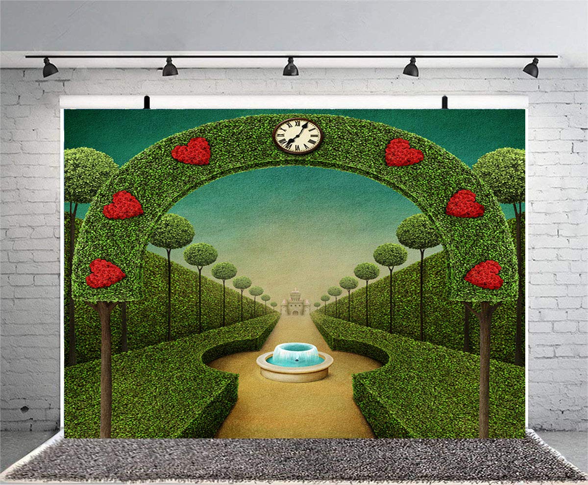 7x5ft Wonderland Door Photography Backdrop - Fairy Tale Castle with Grass Gate & Path - Baby Shower, Birthday Party, Cake Table Decoration - Photo Studio Props for Boys & Girls (WP115) - Perfect for Fantasy Themed Events, Children's Photography, and Magical Party Decor