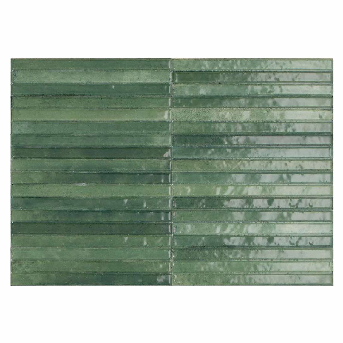 Magnolia 3D Wall Tile Green 2.5x9.5 Inch - Peel and Stick Backsplash for Kitchen, Bathroom & Home Decor