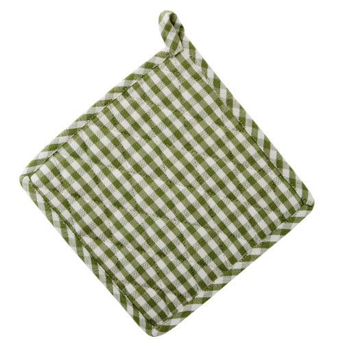 Toro Green Check Pot Holders Set of 2 - Heat Resistant Kitchen Mitts for Cooking, Baking & Grilling - Perfect for Hot Pans, Baking Sheets & BBQ