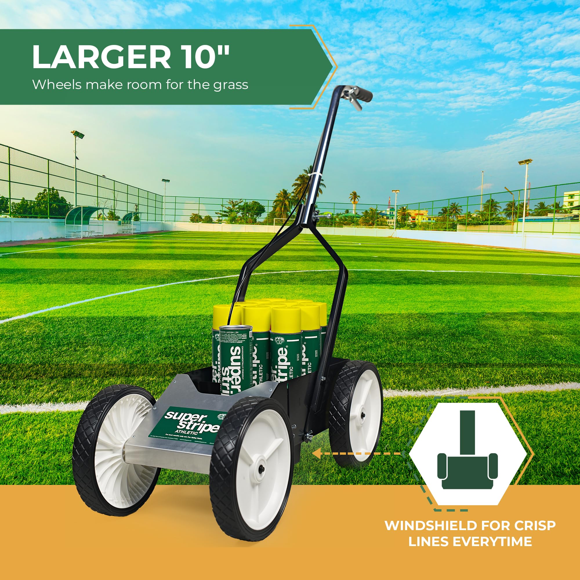 Fox Valley Athletic Field Marking Paint - 18 oz (Pack of 12), Easy to Use Grass & Turf Paint for Tennis Courts, Basketball Courts, Soccer Fields - Bright Athletic Yellow - Perfect for Sports Field Maintenance & Outdoor Events