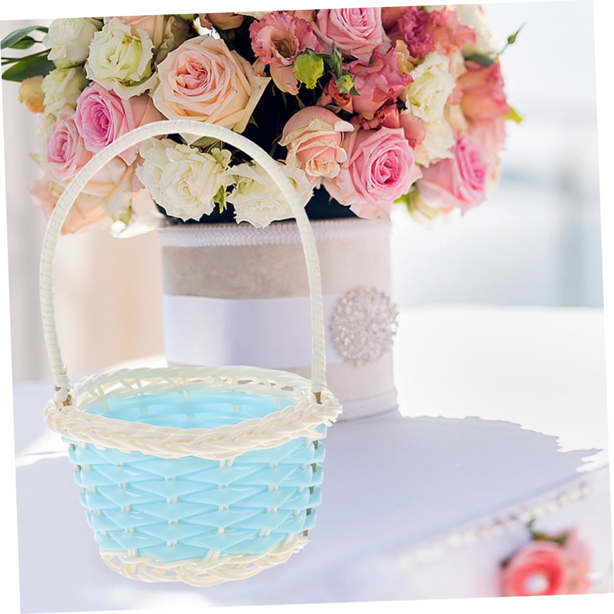 CATIEBYE 6-Piece Small Plastic PP Shopping Baskets - Mini Storage Baskets for Wedding Decor, Home Organization & Gift Packaging