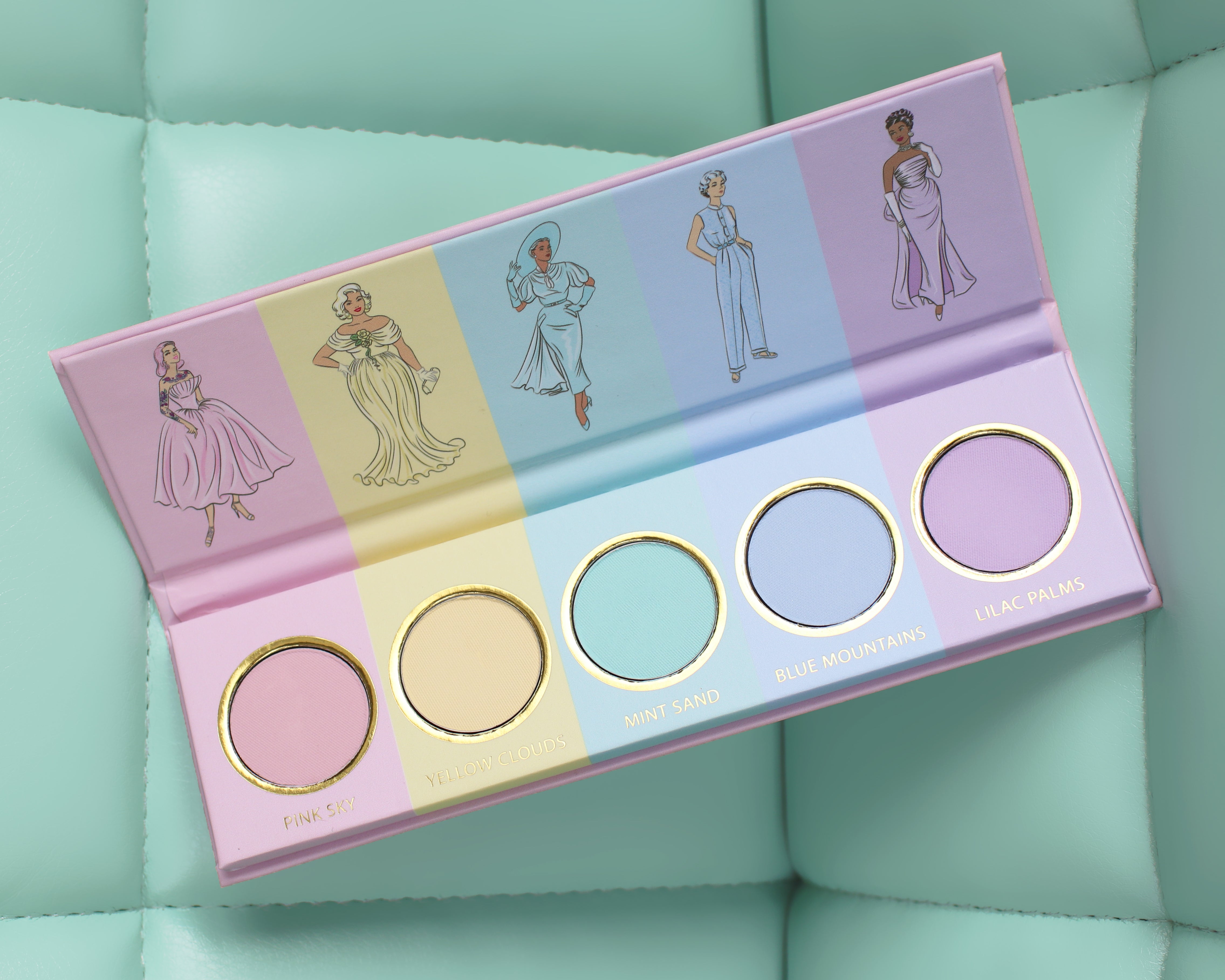 Vintage Pastel Eyeshadow Palette - Soft Matte & Shimmer Shades for Everyday & Party Makeup | Mid Century Inspired Cosmetic Collection