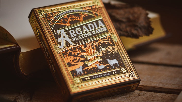 Premium Arcadia Signature Edition Playing Cards - Elegant Brown Deck for Poker, Magic Tricks & Card Games | Ideal for Collectors & Game Nights