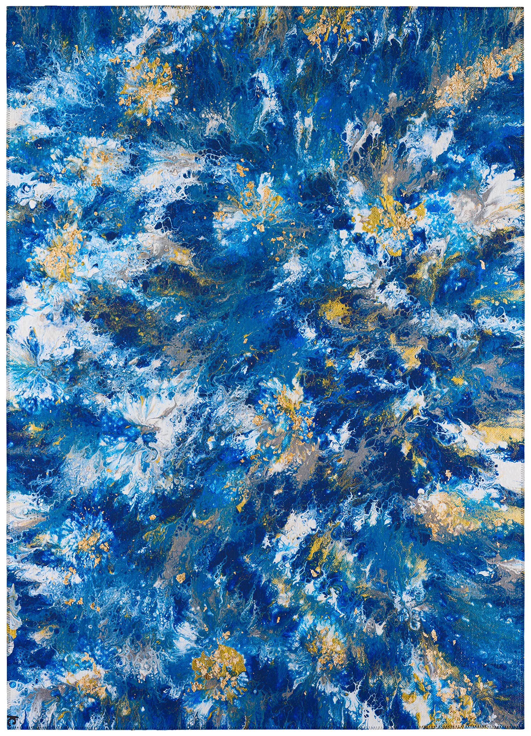 Addison Rugs Karina AKC47 Blue 3' x 5' Indoor/Outdoor Area Rug - Machine Washable, Non-Shedding, Easy Clean - Perfect for Bedroom, Living Room, Dining Room, Kitchen, Entryway & Patio - Durable & Stylish Home Decor