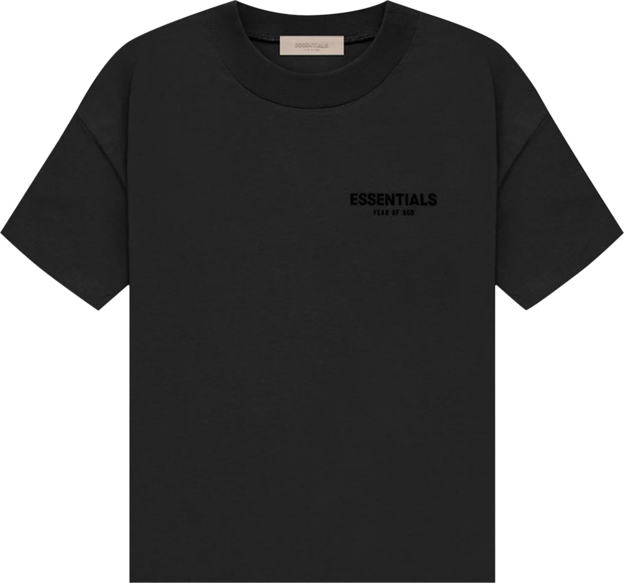 Fear of God Essentials Logo T-Shirt for Men - Stretch Limo Black Cotton Tee - Streetwear Fashion for Casual Wear & Everyday Outfits