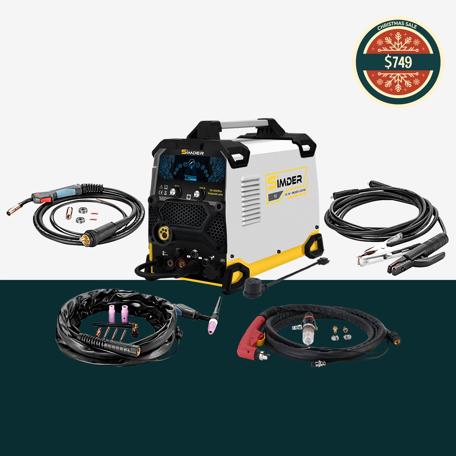 SSimder SD 4050 PRO 10-in-1 Aluminum Welder & Cutter Kit - Professional Portable Welding Machine for DIY, Home Repair & Metal Fabrication - Perfect for Automotive, HVAC & Construction Projects