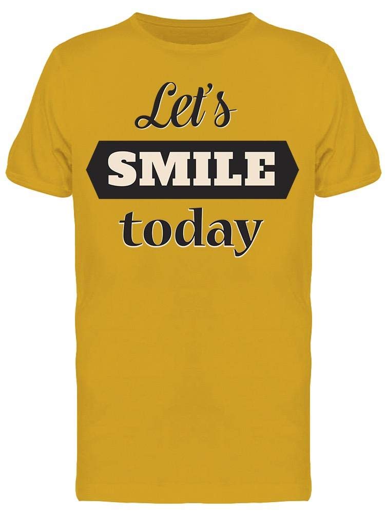 Let's Smile Today Graphic T-Shirt for Men - Casual Comfort Fit Cotton Tee for Everyday Wear & Outings
