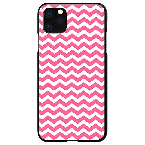 Pink White Chevron Stripes Wave On Black Case