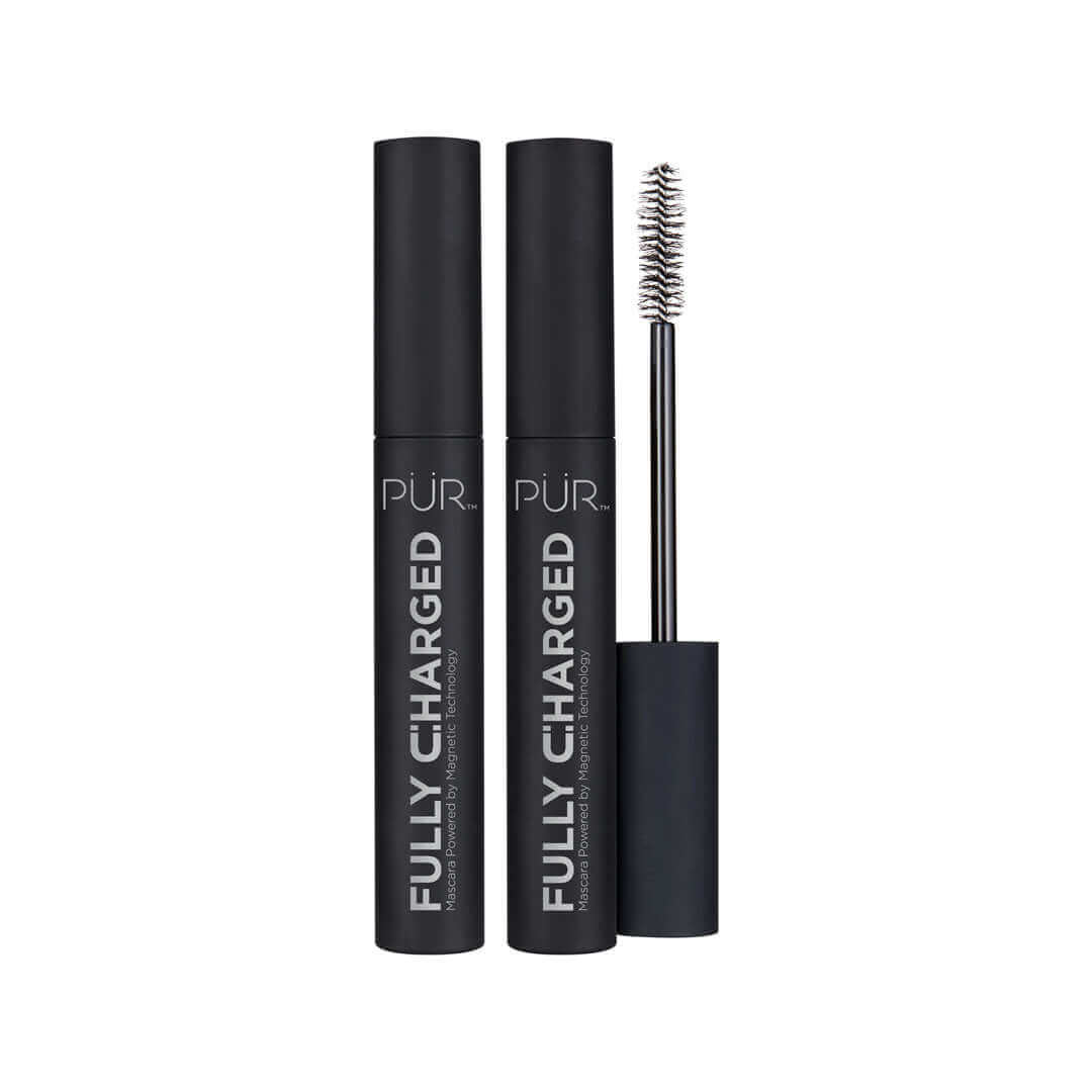 Double Shot Fully Charged Mascara Duo - Volumizing & Lengthening Waterproof Mascara for Dramatic Lashes | Perfect for Day to Night Makeup & Special Occasions