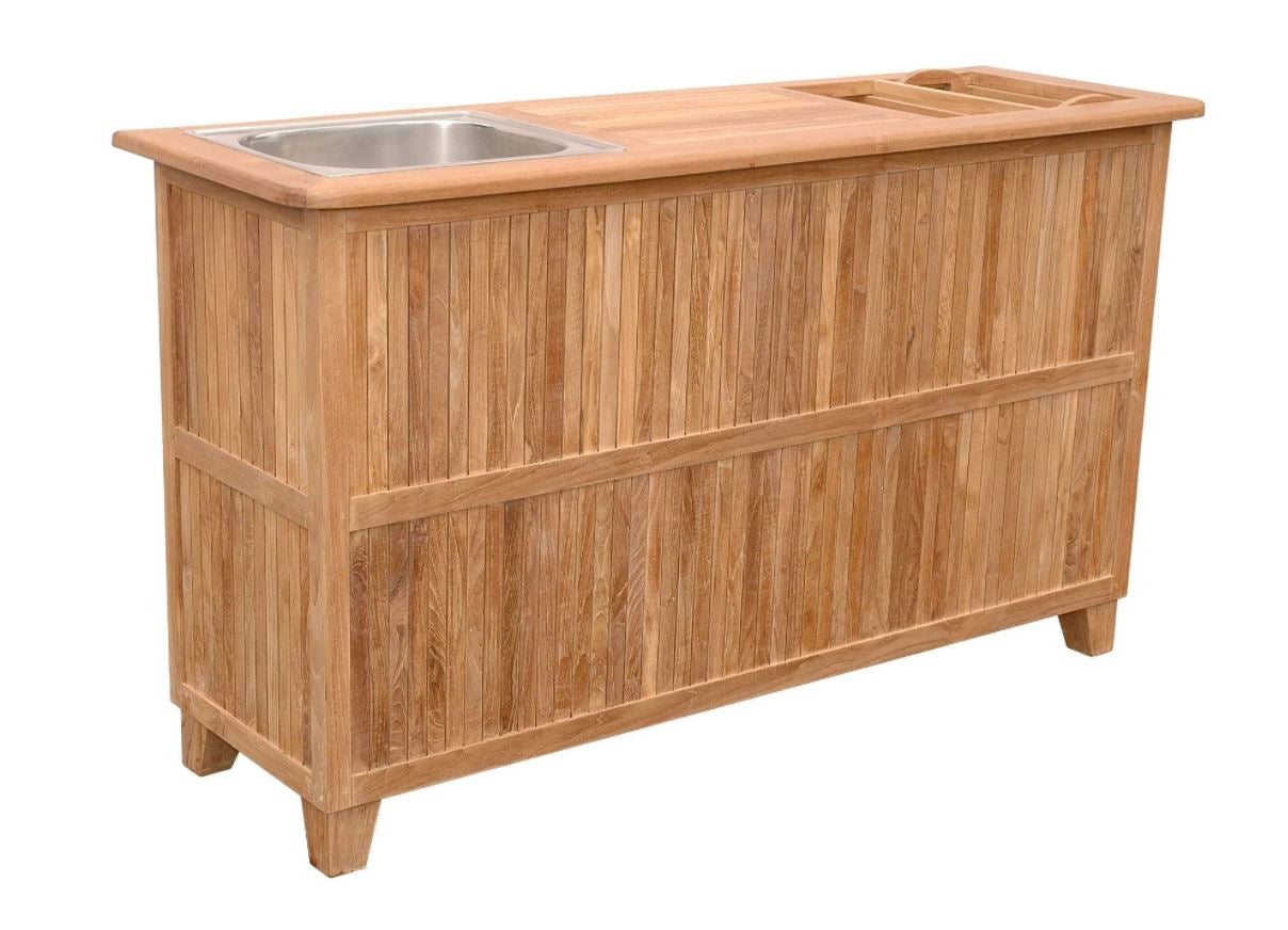 Anderson Teak Safari Bar Table TB 6620BT - Outdoor Patio Furniture for Poolside, Deck, and Garden Dining - Weather-Resistant Teak Wood Counter Height Table