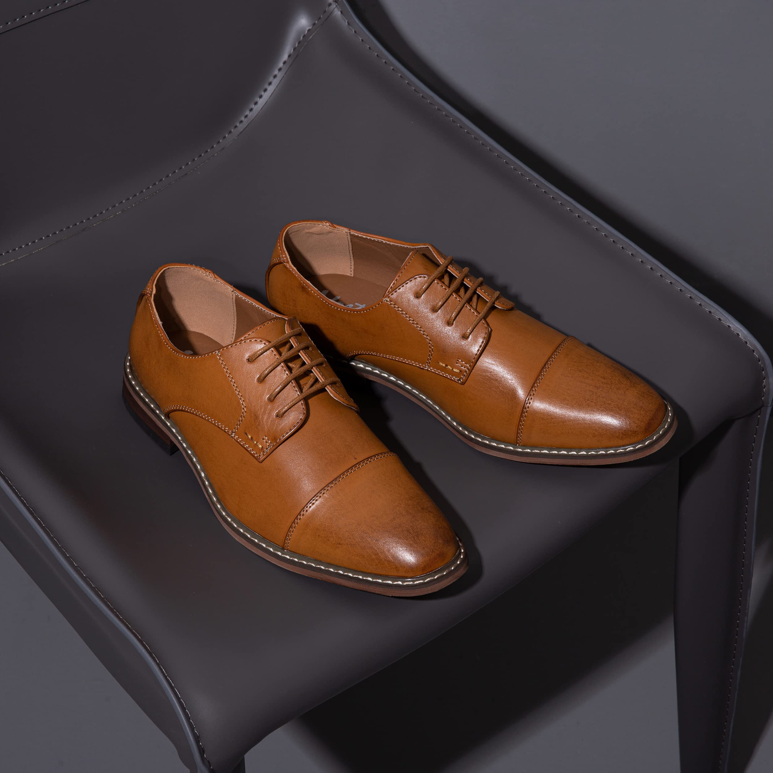 Premium Vostey Men's Oxford Dress Shoes - Classic Business Formal Leather Derby Shoes for Office, Wedding & Special Occasions
