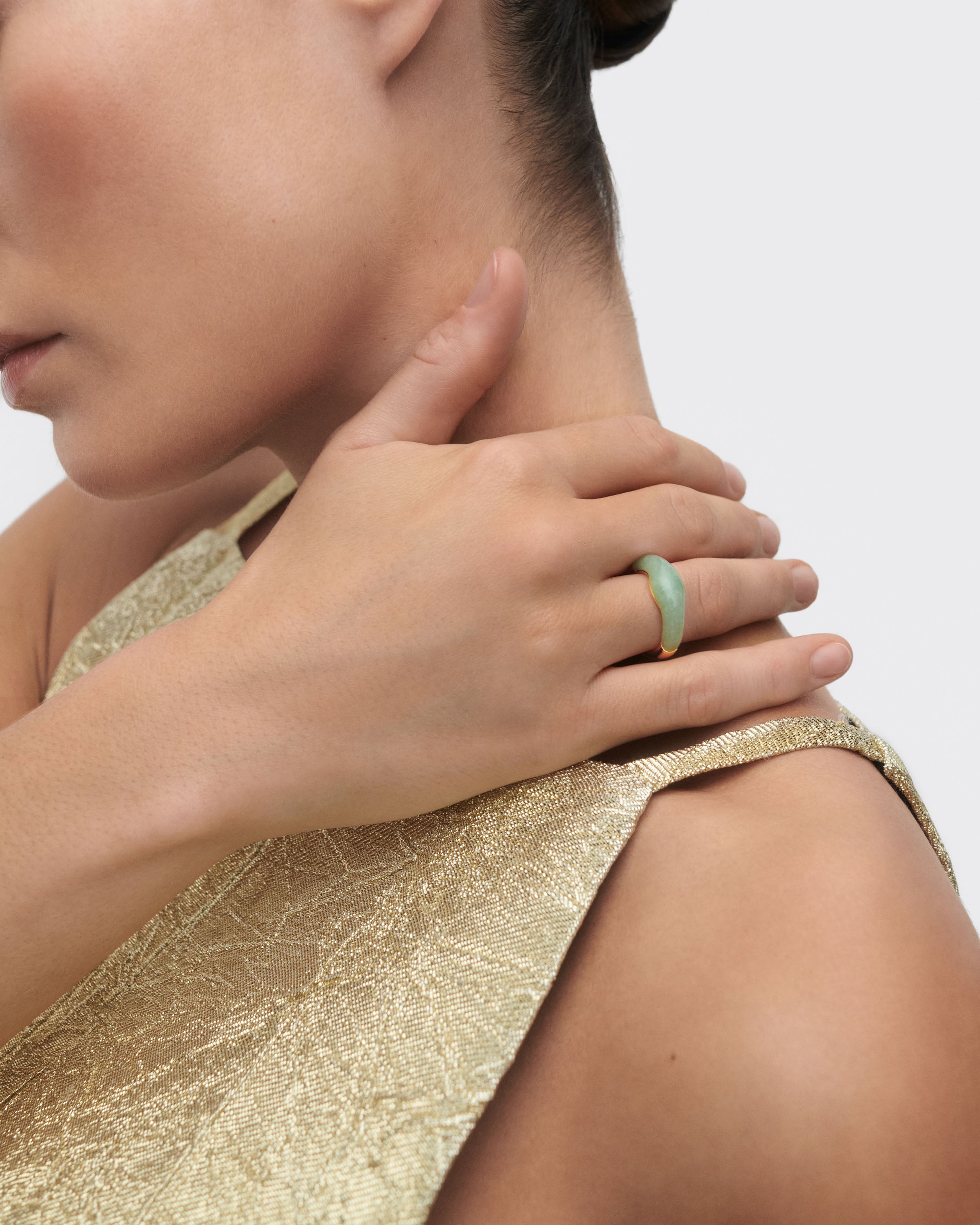 Green Aventurine Nami Ring for Women - Healing Crystal Jewelry for Stress Relief & Positive Energy - Perfect for Meditation, Yoga & Spiritual Gifts