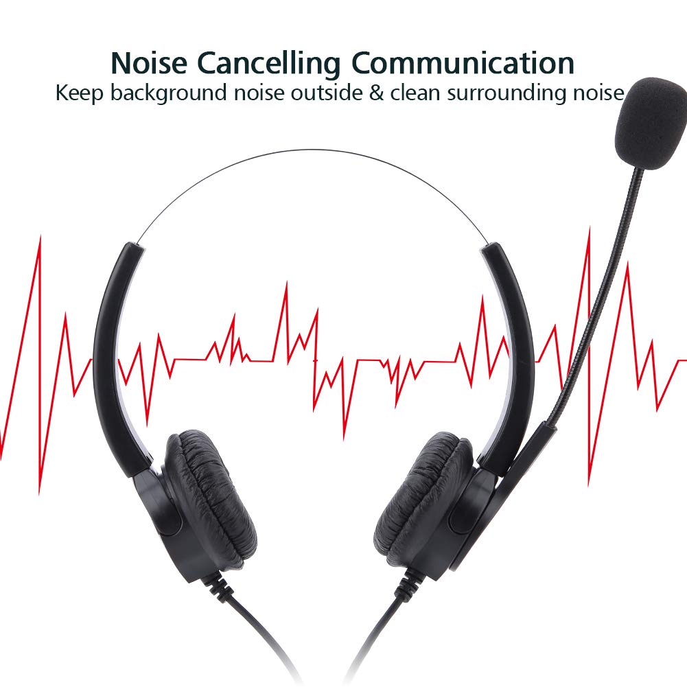 Professional Noise Cancelling Call Center Headset with RJ9 Connector - Crystal Clear Office Phone Headset for Comfortable Long Wear | Ideal for Telephone Counseling Services & Customer Support Teams