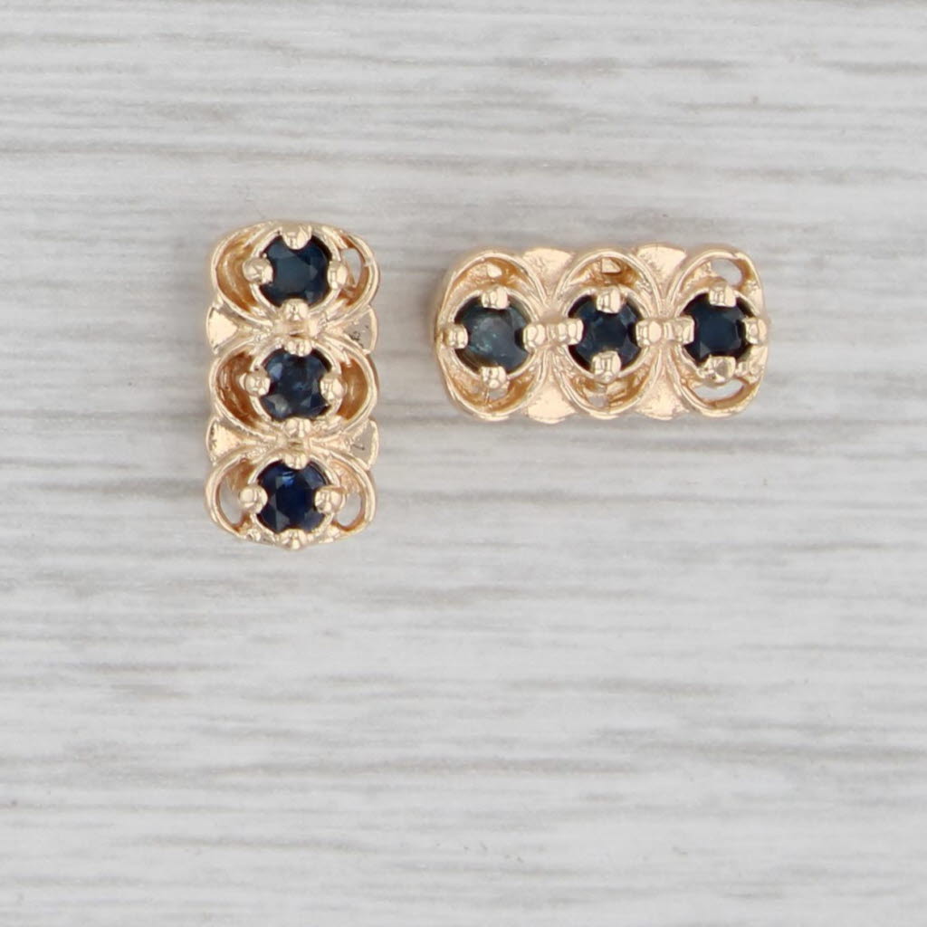 0.48ctw Blue Sapphire Slide Bracelet Charms & Spacers - 14k Gold Plated Elegant Jewelry for Women | Perfect for Weddings, Parties & Everyday Wear - Richard Glatter Collection
