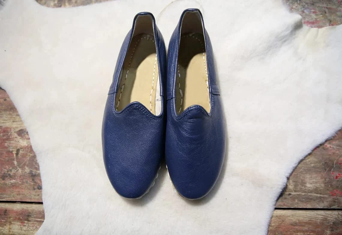 **Authentic 100% Handmade Genuine Leather Men's Turkish Saracli Slippers - Lightweight & Breathable - Size 11.5 - Brown Nubuck - Perfect for Home, Travel & Relaxation**