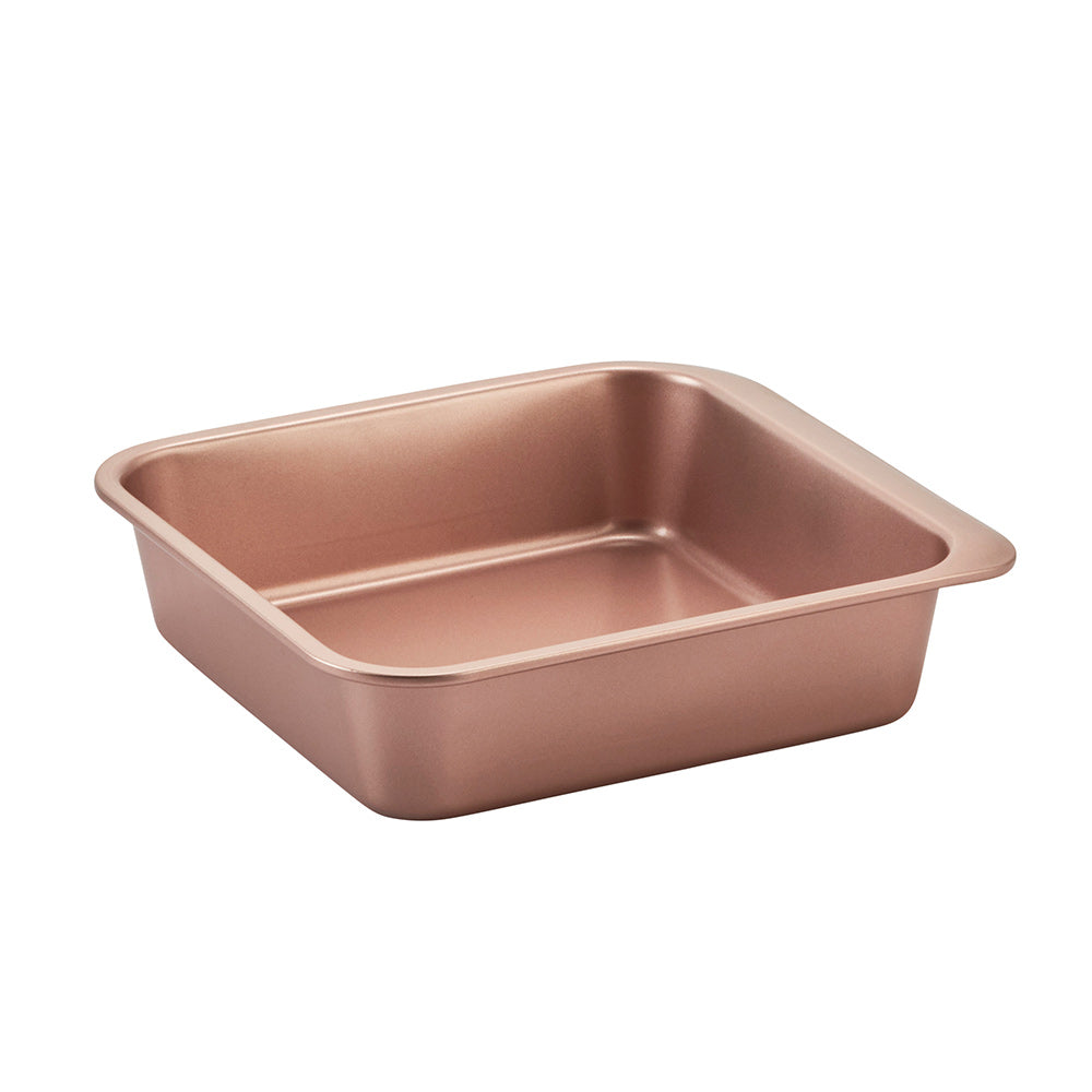 Rose Gold Smart Stack Square Cake Pan Set - Nonstick Baking Pans for Layer Cakes, Brownies & Bars - Perfect for Birthday, Wedding & Holiday Baking