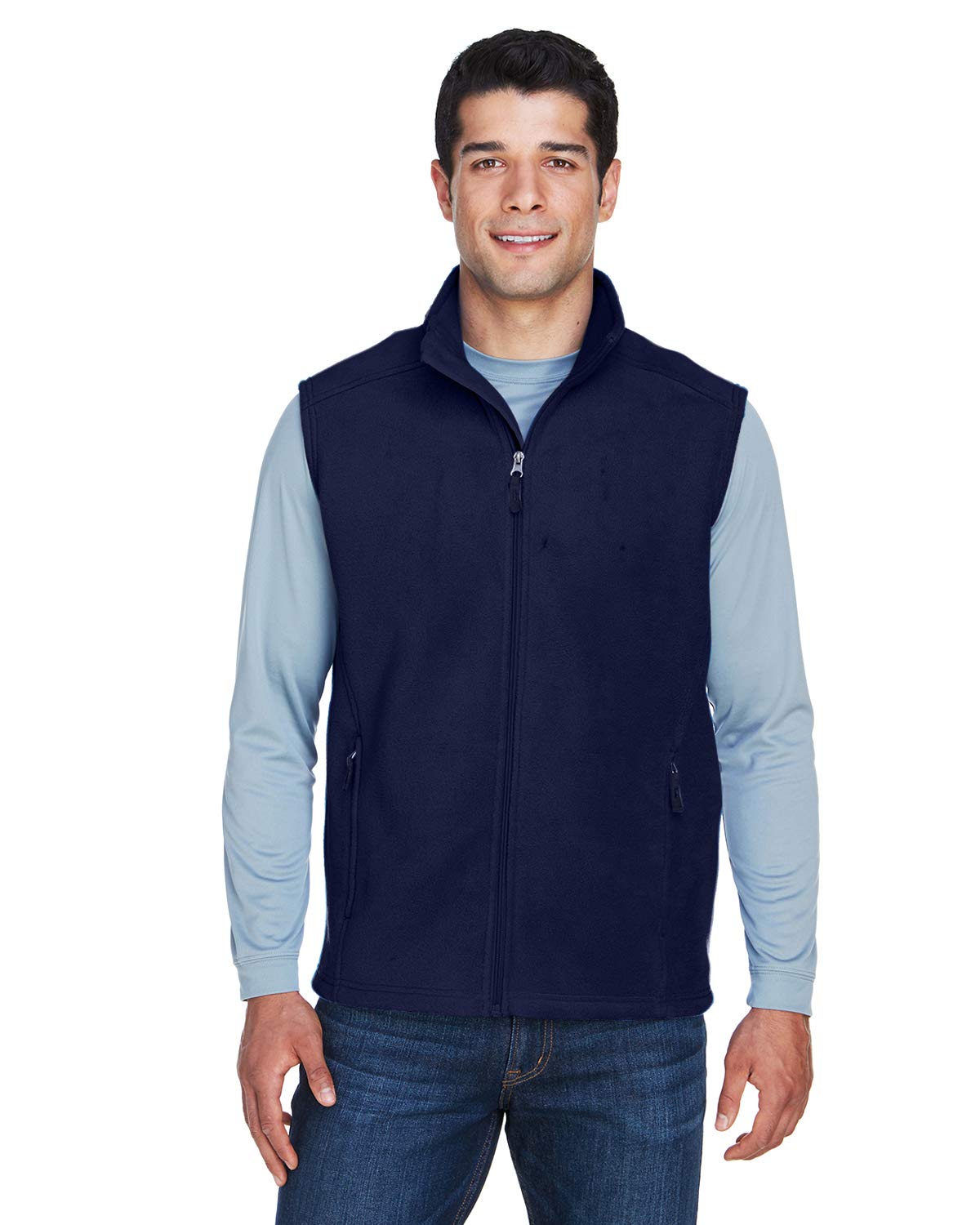 Core 365 Journey Men's Fleece Lined Vest with Lower Pockets - Lightweight Polyester for Outdoor Hiking, Camping & Winter Layering