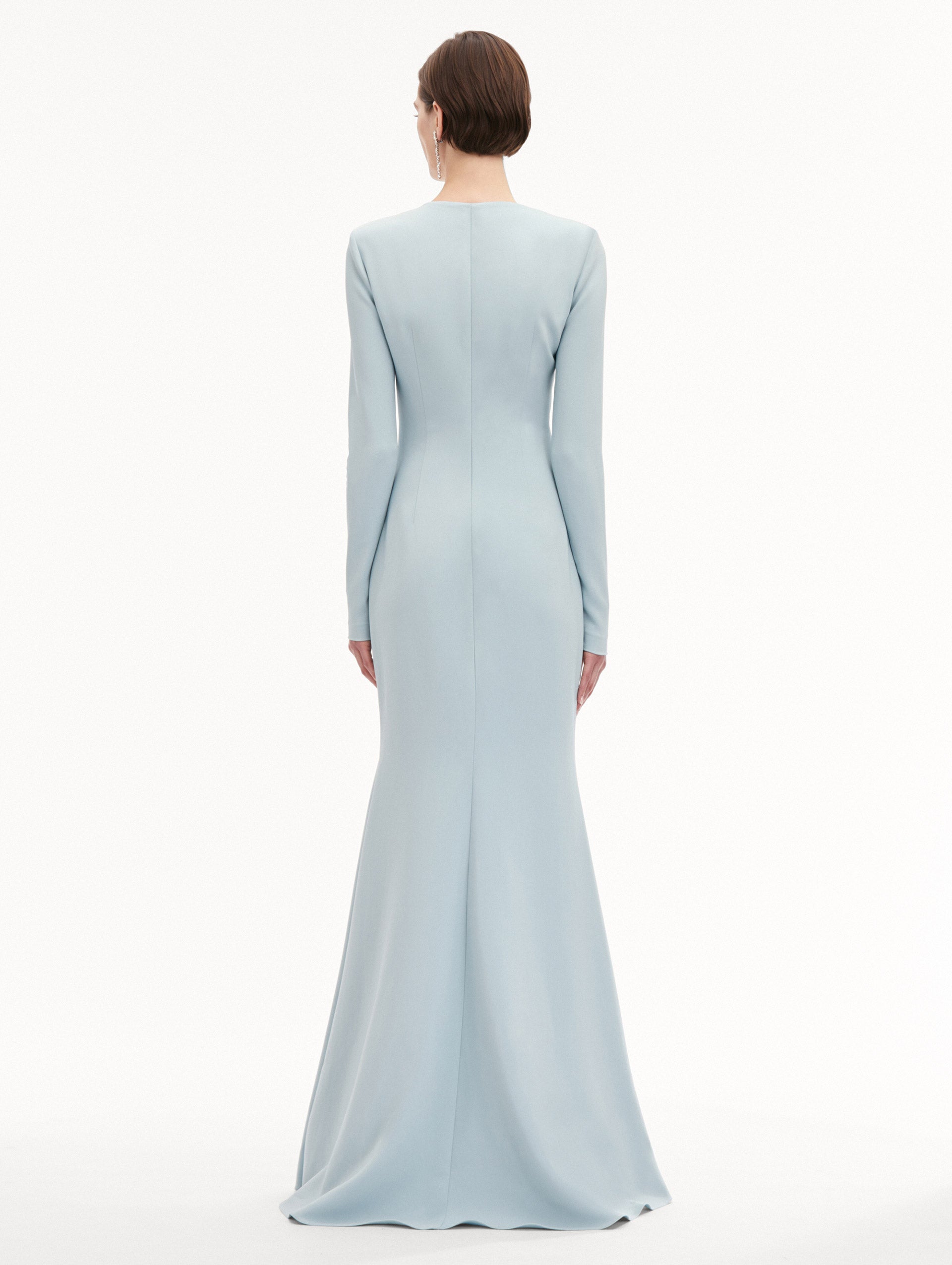 Elegant Orchid Embroidered Cady Gown for Women - Perfect for Weddings, Galas & Formal Evening Events