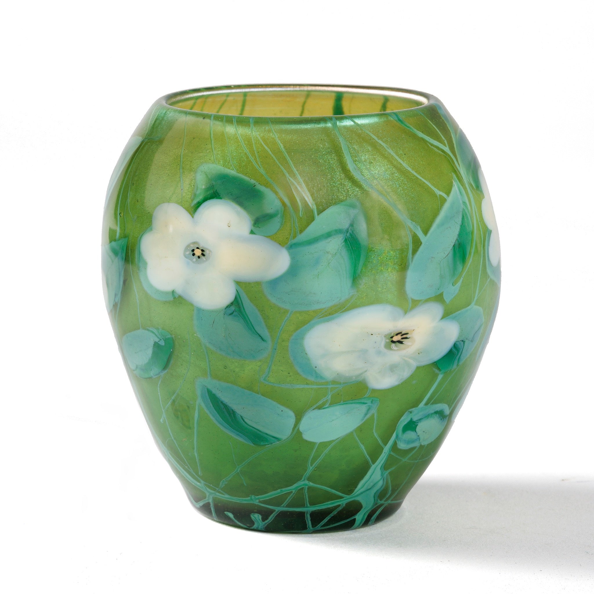 Tiffany Studios New York Handcrafted Glass Paperweight Vase - Elegant Home Decor for Living Room, Office, or Gift Giving