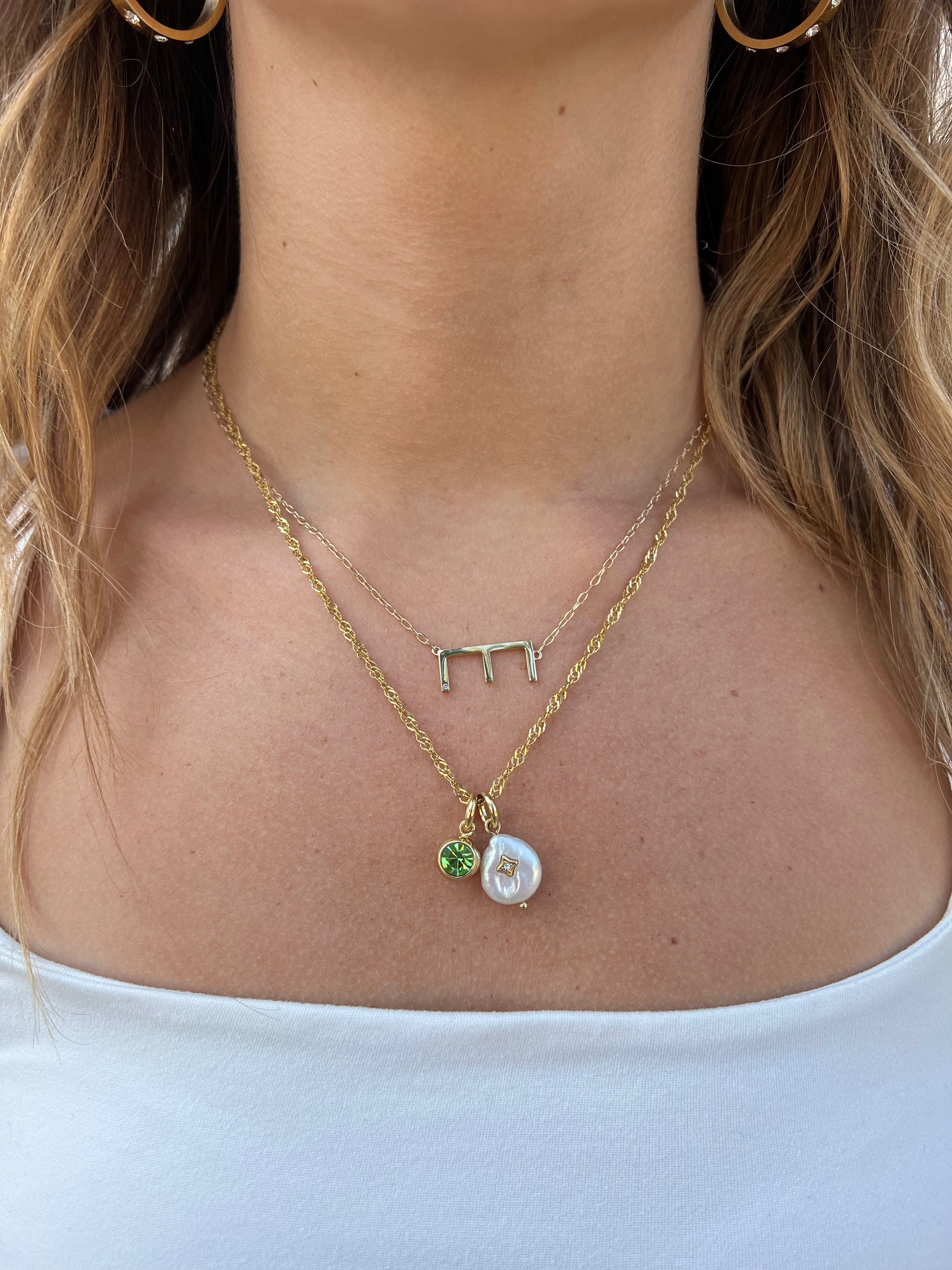 Precious Elongated Initial E Necklace - Elegant Personalized Jewelry for Women, Perfect for Gifts, Anniversaries & Special Occasions