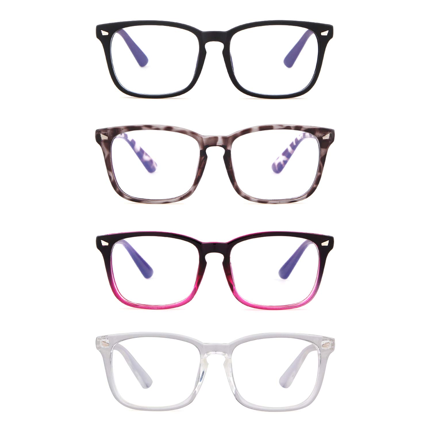 GIFIORE Blue Light Blocking Glasses - Square Nerd Eyeglasses Frame for Computer, Gaming & Reading - Anti Blue Ray Protection for Digital Eye Strain Relief (Perfect for Office Work, Online Classes & Nighttime Screen Use)