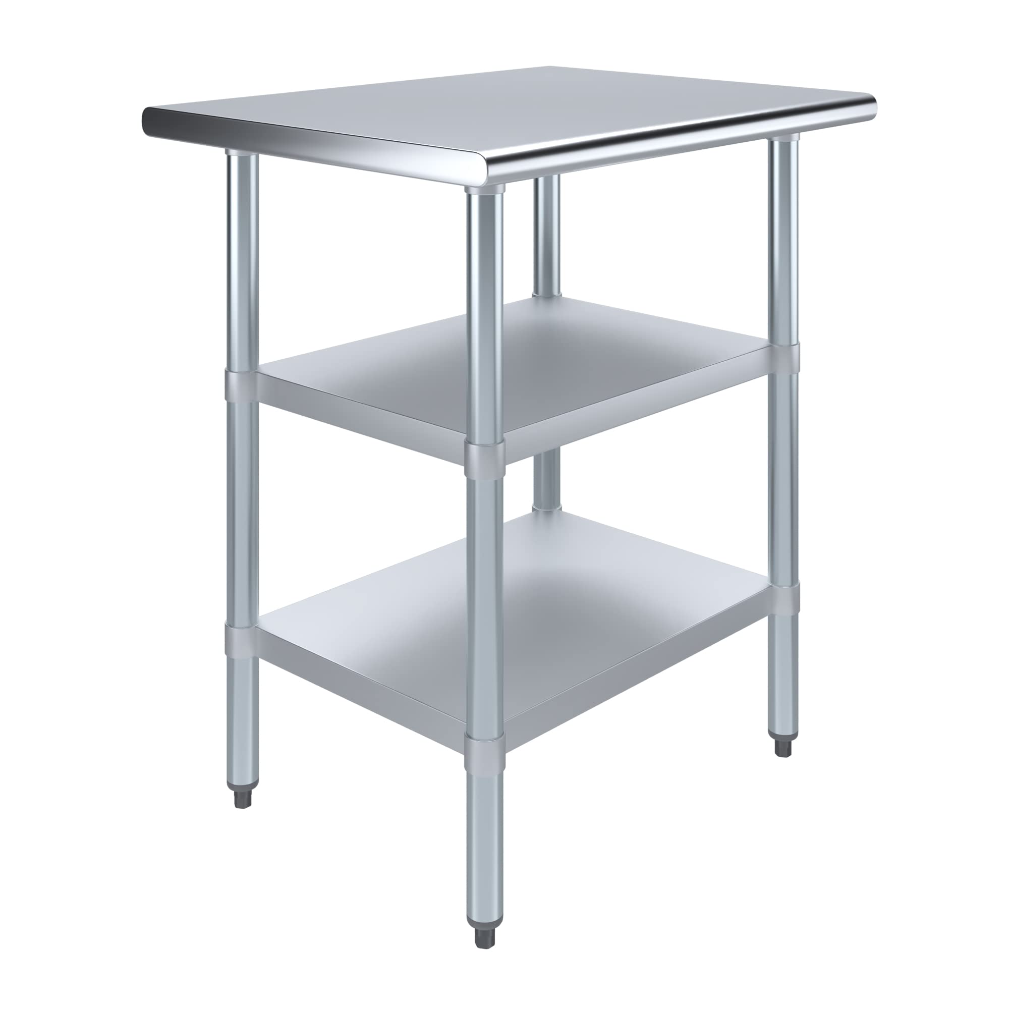 AmGood NSF Certified Stainless Steel Work Table with 2 Shelves - 30