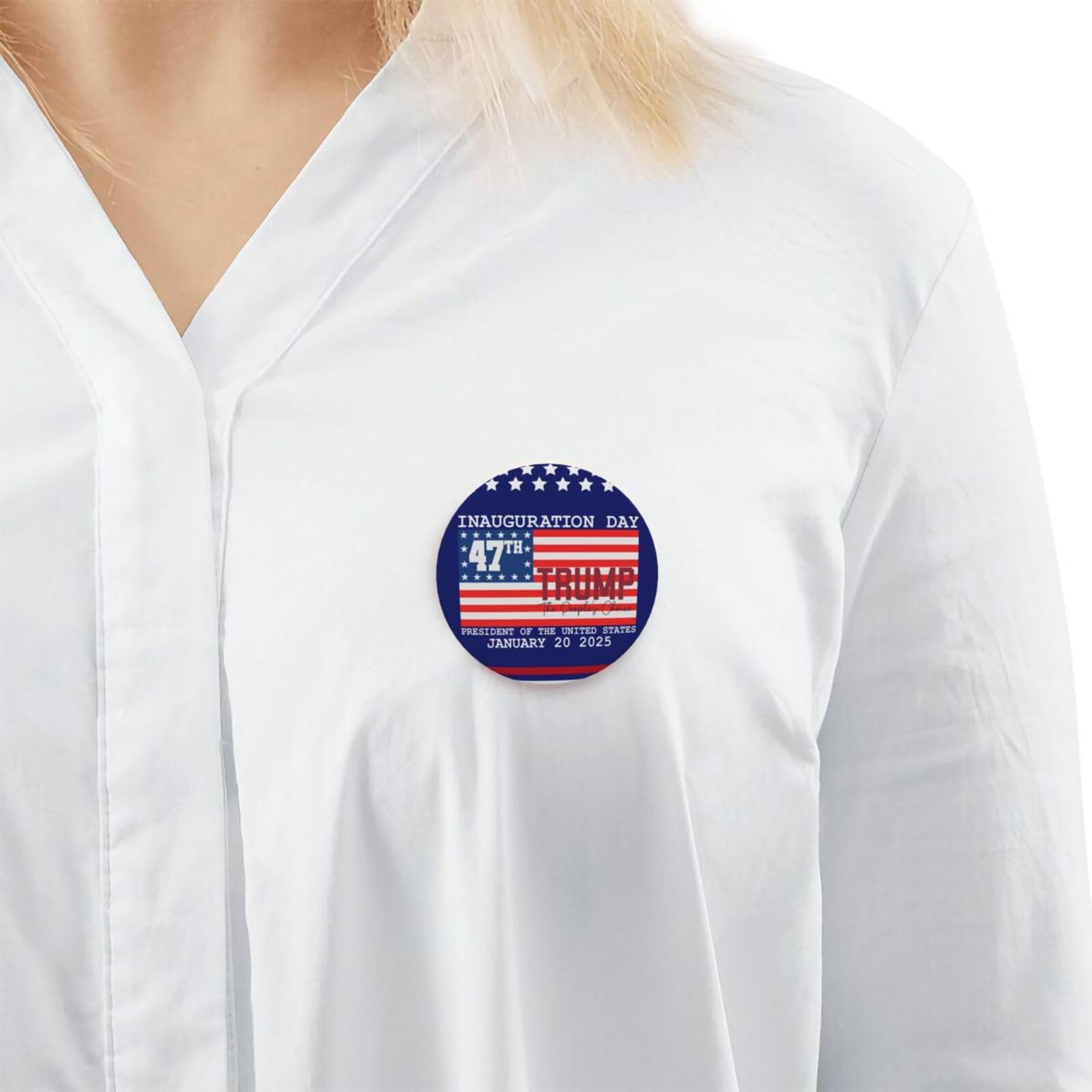 Trump Inauguration Day 2025 Commemorative Pin - January 20th MAGA Round Badge for Clothes, Bags & Hats - Collectible Political Button for Trump Supporters & Campaign Events - Perfect for Rallies, Protests & Patriotic Outfits