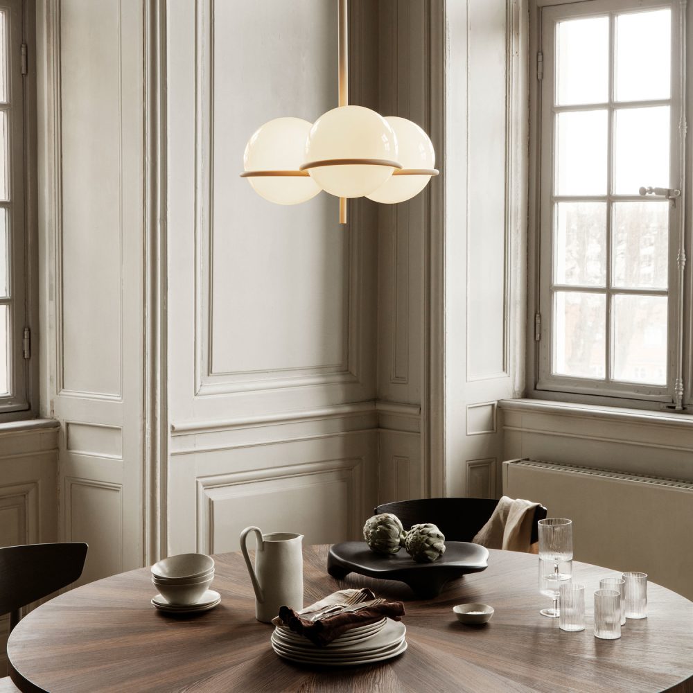 FERM LIVING Era Chandelier - Modern Scandinavian Pendant Light in Cashmere Finish | Perfect for Dining Room, Bedroom or Living Room Lighting Decor
