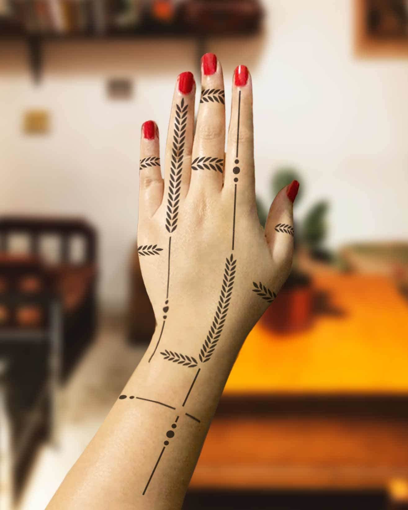KICKWIX Henna Mehndi Tattoo Stencils Kit - Easy DIY Temporary Body Art Stickers for Women, Girls & Kids (DS01074) | Perfect for Parties, Weddings & Festivals