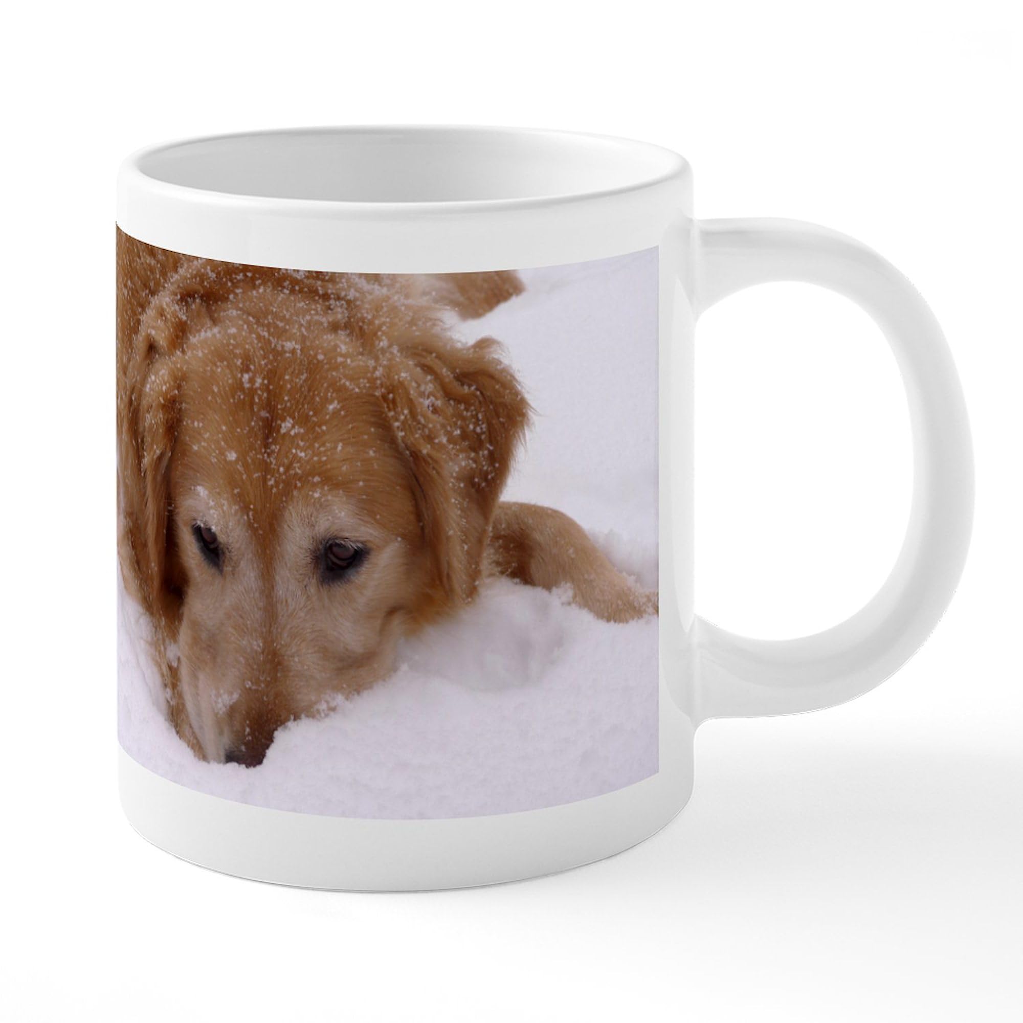 Golden Retriever Winter Themed 20oz Ceramic Coffee Mug - Large Insulated Cup for Hot Drinks, Perfect Gift for Dog Lovers - Ideal for Home, Office & Cozy Winter Mornings