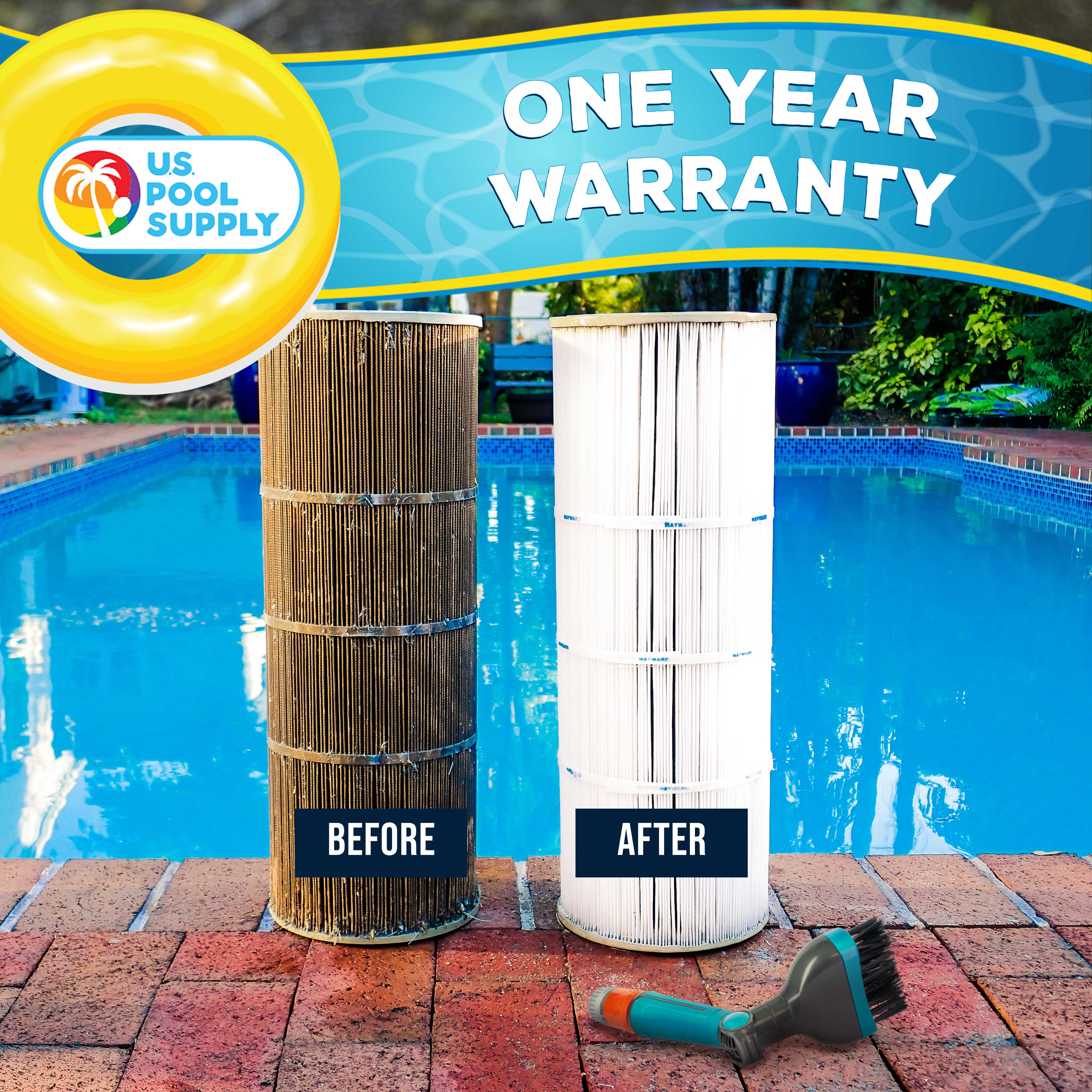 **Durable Pool & Spa Filter Cartridge Cleaner Tool with Scrub Brushes & 8 Powerful Water Jets – Quickly Removes Dirt & Debris – Ideal for In-Ground & Above-Ground Pools**