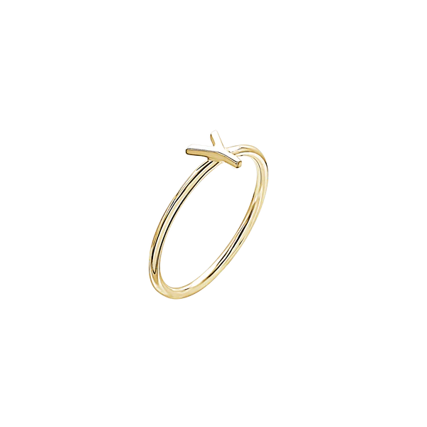 Amare Wear Initial Stackable Rings 14K Gold - Personalized Name Rings for Women, Dainty Layering Rings, Minimalist Jewelry Gift | Perfect for Everyday Wear, Stacking & Special Occasions