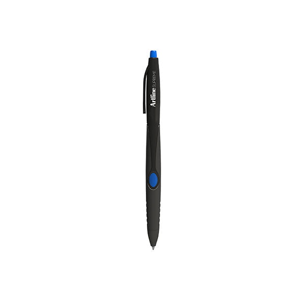 Artline Supreme Antimicrobial Retractable Pen - 1.0mm Fine Point Blue Ink, Pack of 12 - Ideal for Office, School & Hygiene-Conscious Writing