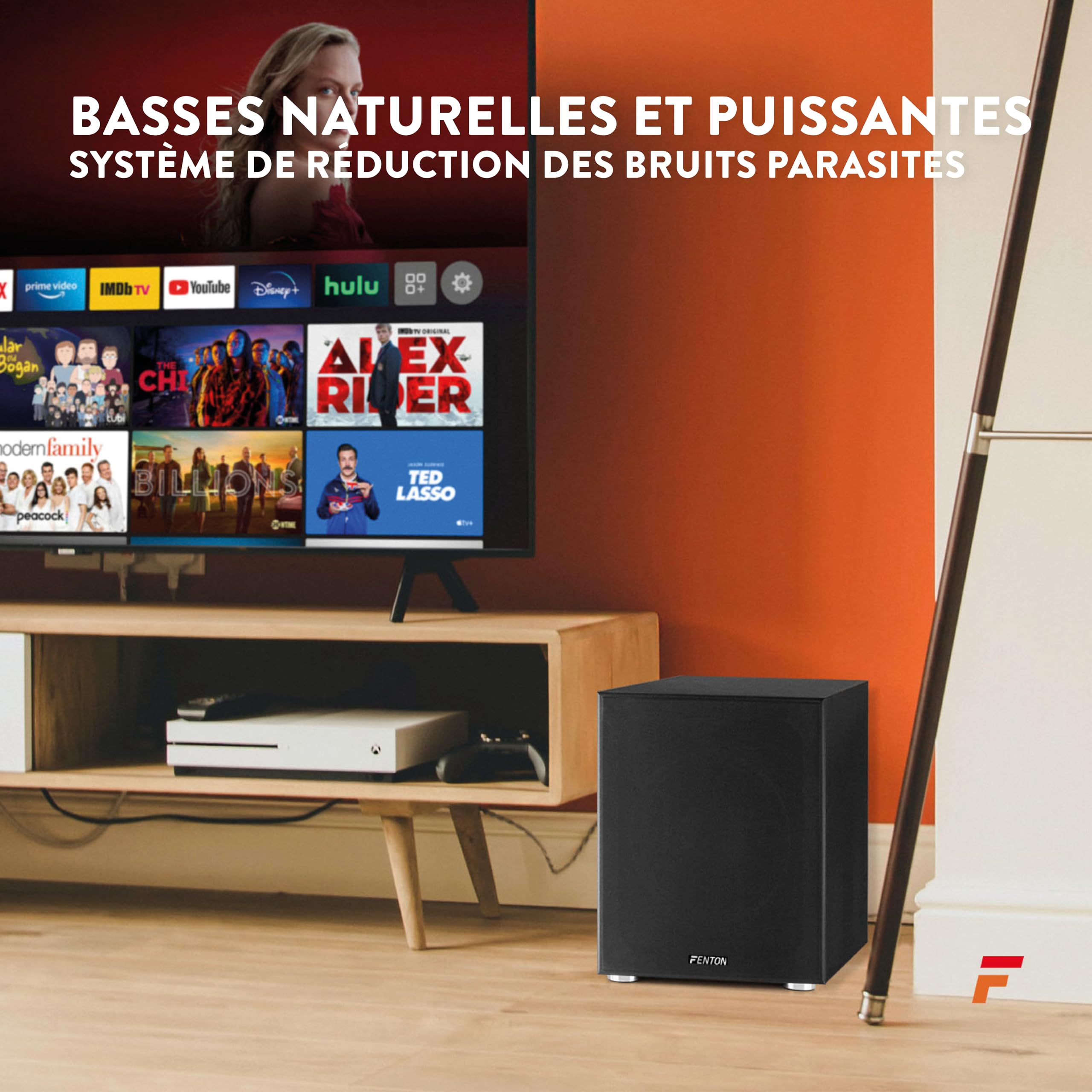 Fenton SHFS12B 12-Inch Powered Subwoofer - 400W Max Active Bass Speaker with Bass-Reflex Design for Home Theater & HiFi Systems - Enhanced Sound Quality for Movies, Music & Gaming