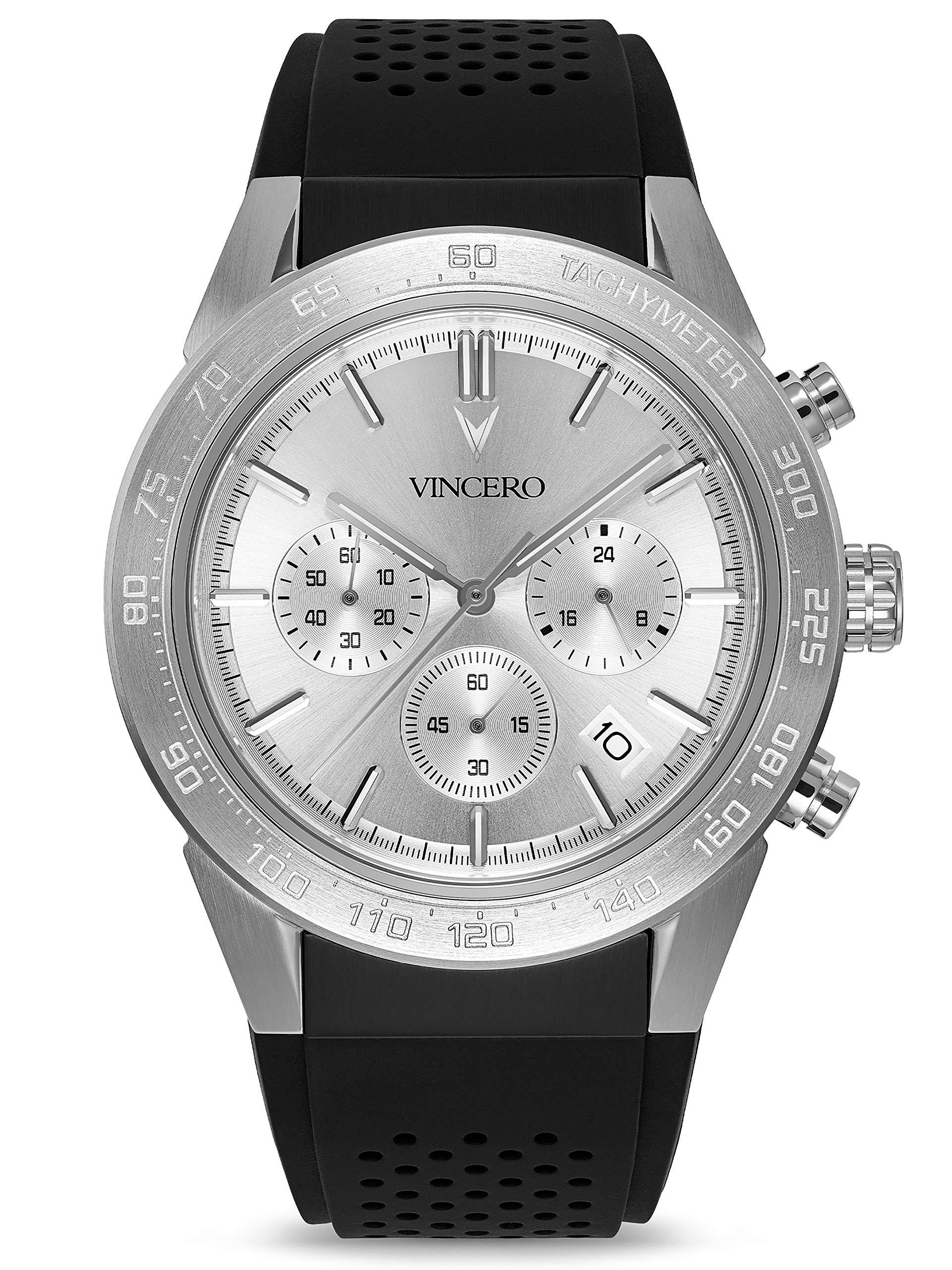 Vincero Rogue Men's Luxury Chronograph Watch - 43mm Japanese Quartz Movement with Silicone Band - Perfect for Business, Formal & Casual Wear