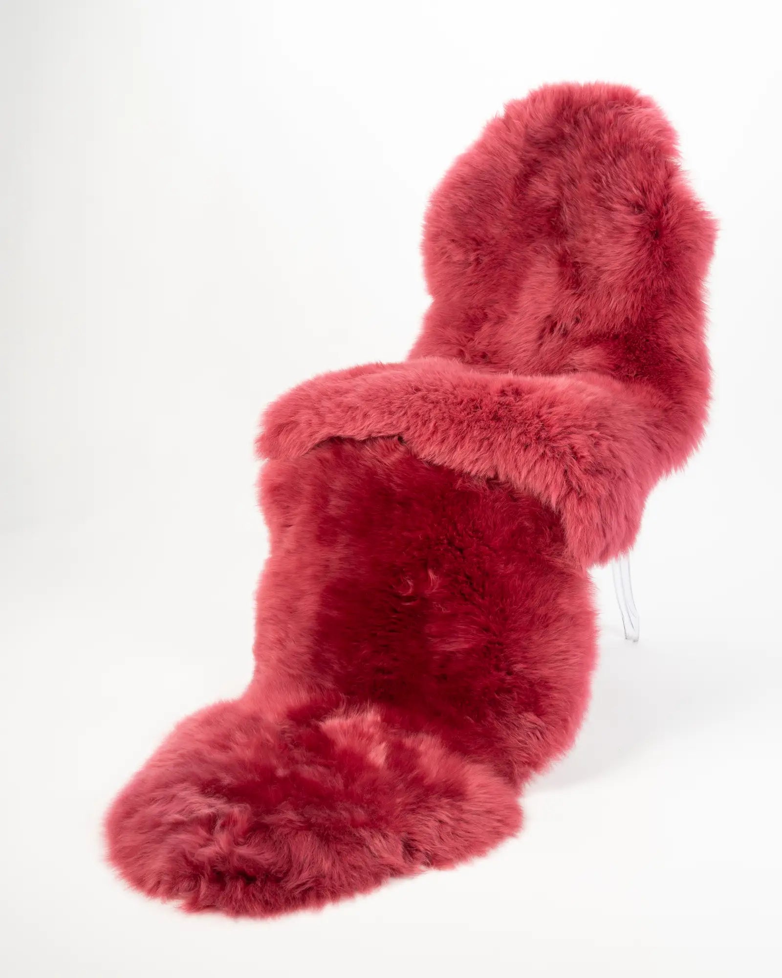 Luxury Rose Pink Double Sheepskin Rug - Soft & Plush Faux Fur Area Rug for Living Room, Bedroom, Nursery - Cozy Home Decor & Warm Floor Mat for Winter