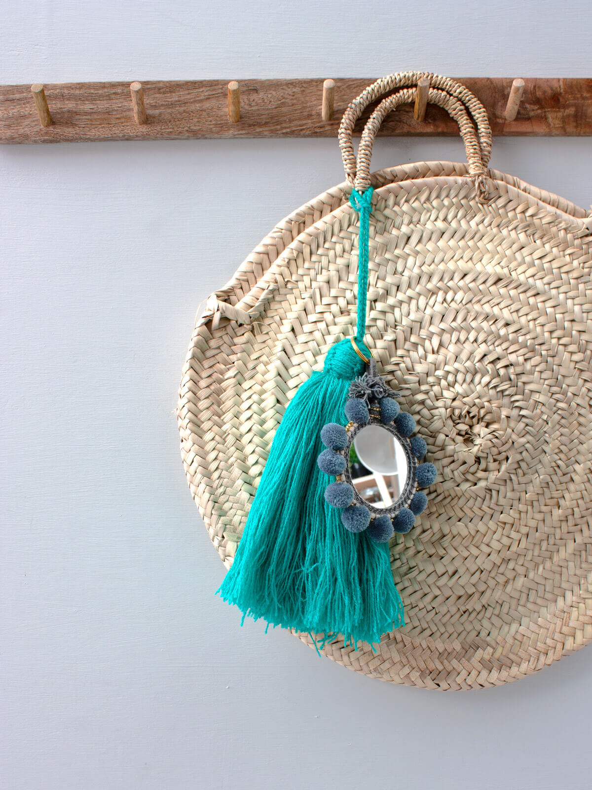 Super Soft Pom Pom Mirror Keychains - Large Size for Handbags, Backpacks & Keys - Cute Car Accessories for Women & Girls