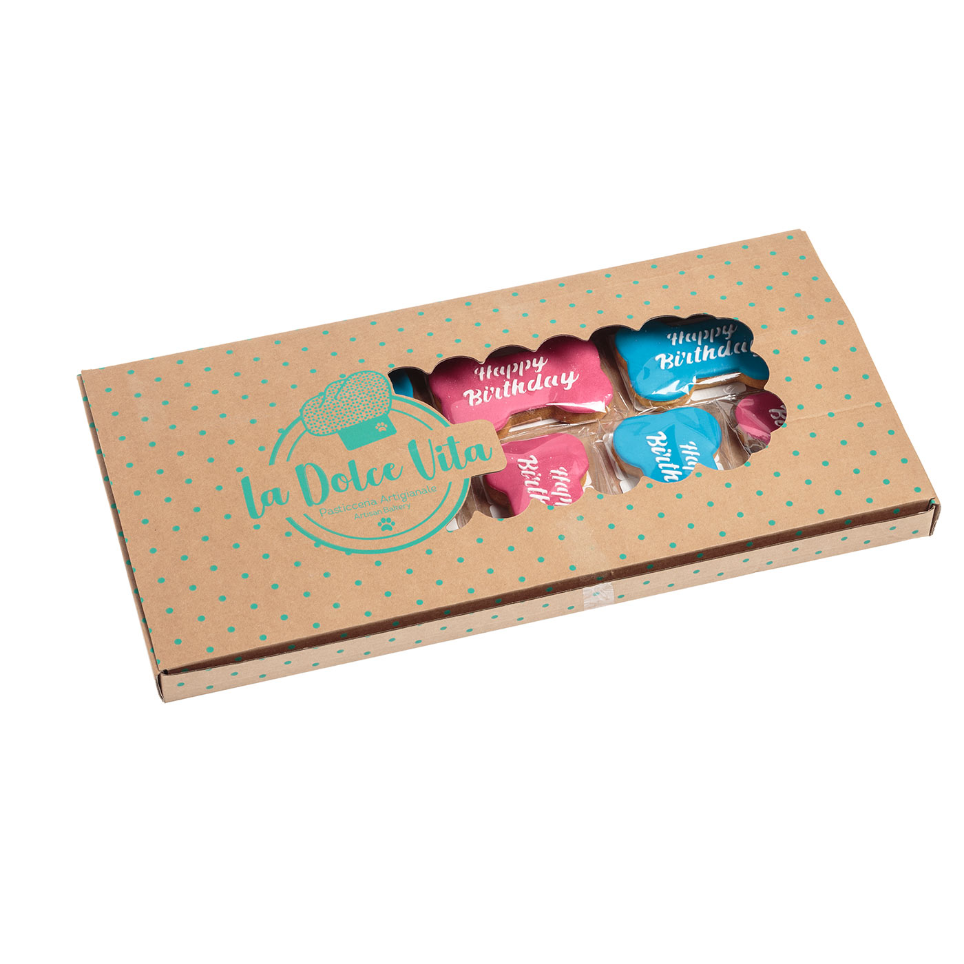La Dolce Vita Happy Birthday Bone Biscuit - Dog Treats for Birthday Celebrations & Training Rewards