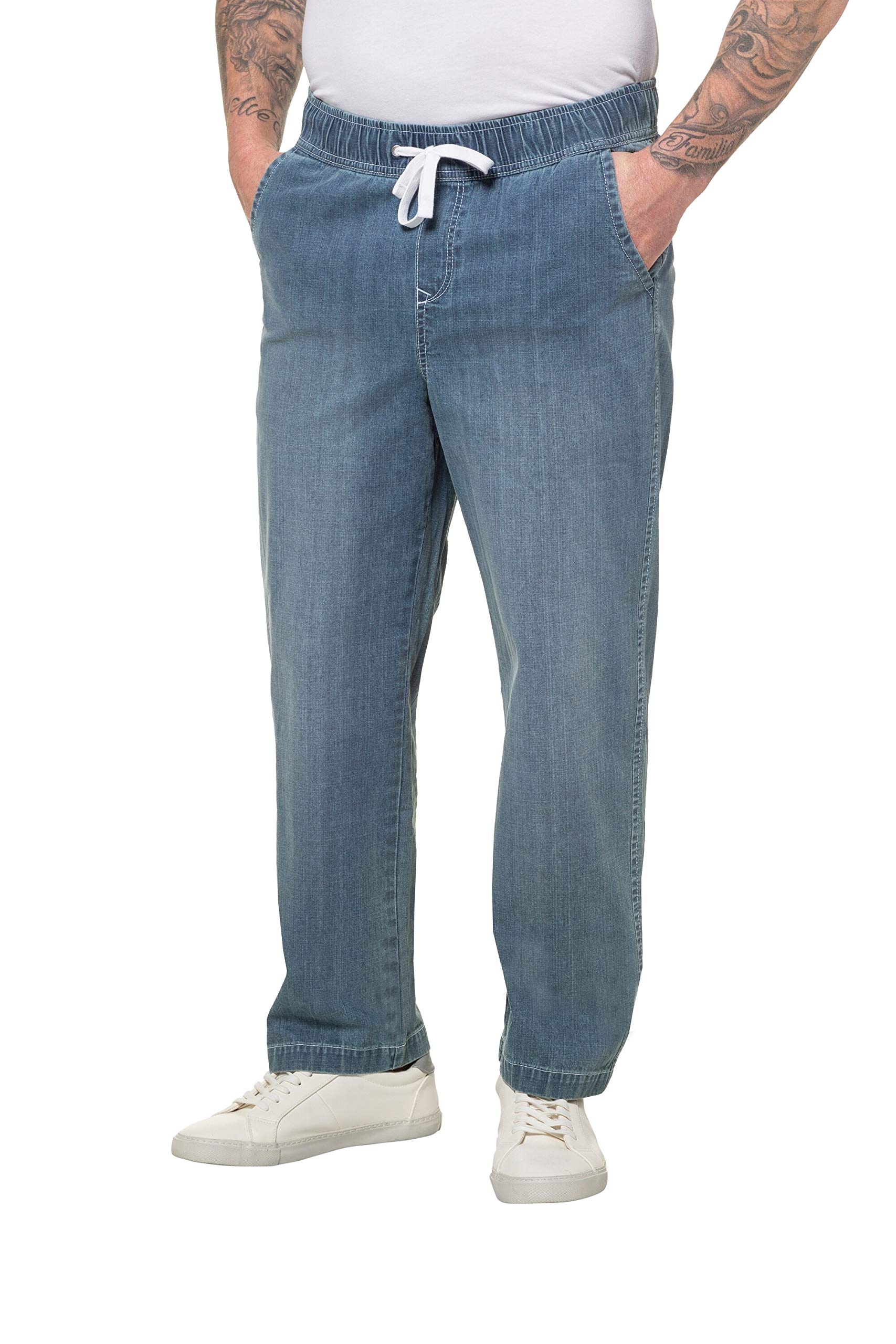 JP 1880 Men's Big & Tall Stretch Denim Jeans - Classic Blue Wash, Comfort Fit (Size Large) - Perfect for Casual Wear, Work & Outdoor Activities