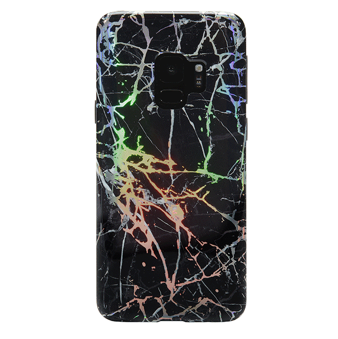 Holo Black Marble Samsung Galaxy Phone Case - Protective Slim Fit Cover for Galaxy S21/S22/S23 - Stylish & Durable for Everyday Use