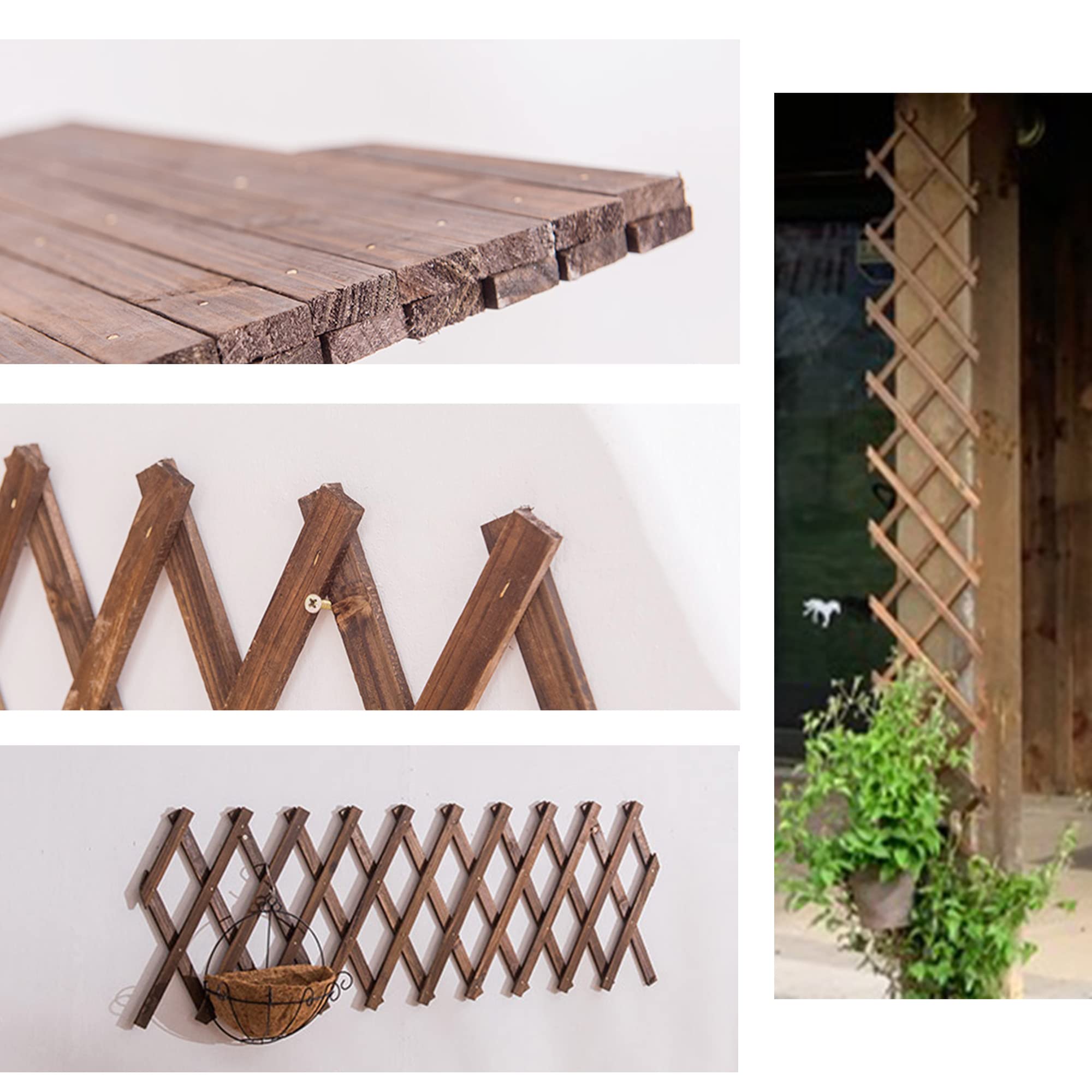 Expandable Wooden Lattice Wall Trellis for Climbing Plants - Indoor Outdoor Vertical Garden Decor for Room, Patio & Balcony - Perfect for Ivy, Roses & Air Plants