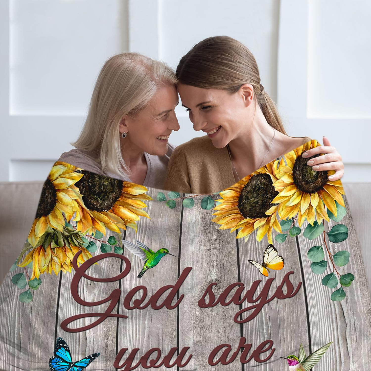 Christian Prayer Blanket with Bible Verses - Inspirational Religious Throw Blanket for Women & Men - Ultra Soft Flannel Blanket 50x40 Inches - Perfect for Church, Bible Study, Prayer Time & Cozy Home Decor