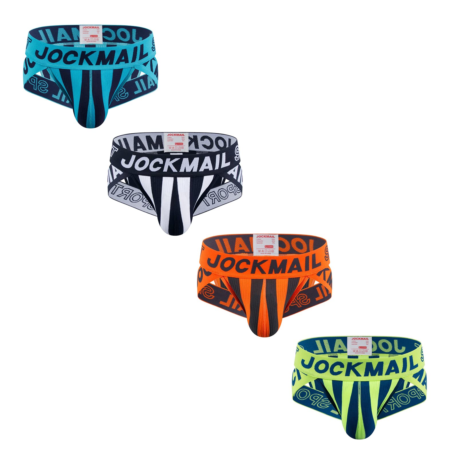 JOCKMAIL 4-Pack Men's Cotton Low Rise Briefs Underwear - Soft Breathable Comfort for Everyday Wear, Workout & Travel