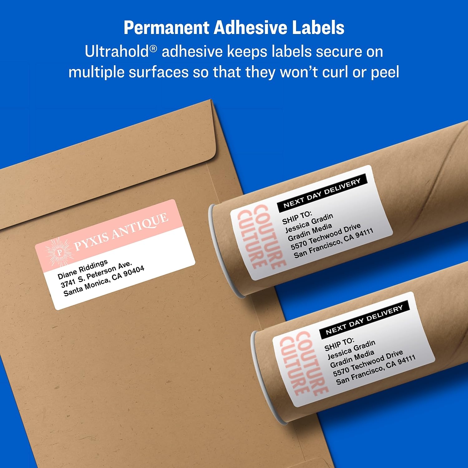 TrueBlock Technology Shipping Labels 2 x 4 Inch - White Adhesive Labels (2500 Labels per Box) for USPS, UPS, FedEx & Amazon FBA Packages - Perfect for E-commerce, Small Business & Home Shipping Needs