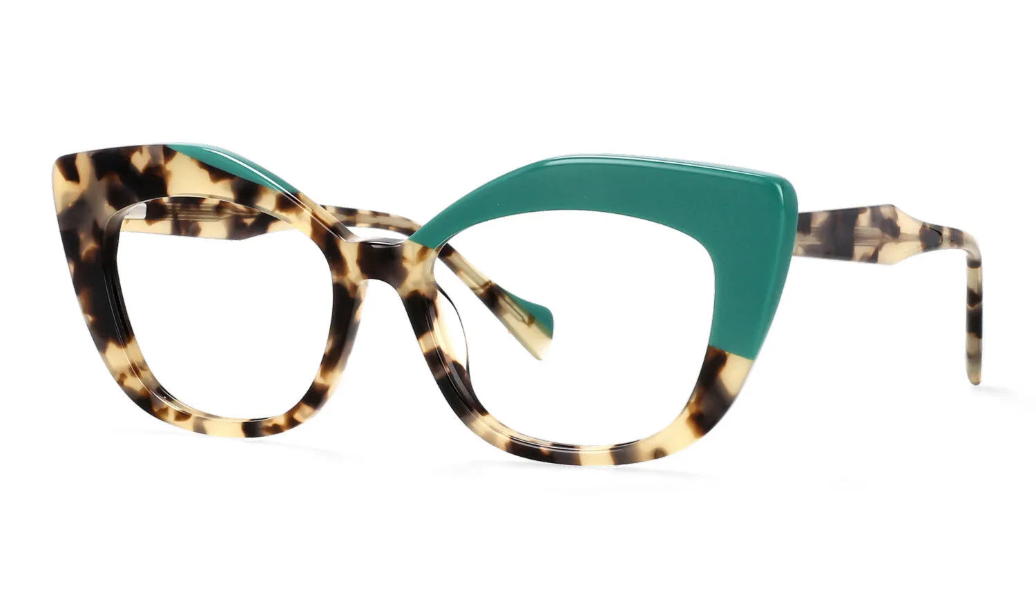 CCspace Women's Full Rim Square Cat Eye Acetate Reading Glasses R56960 - Fashionable & Lightweight for Reading, Working, and Daily Use