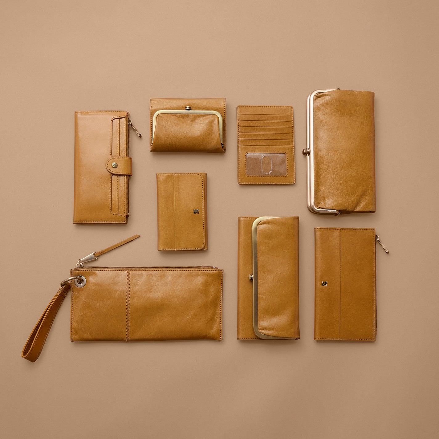 Premium Polished Leather Vida Wristlet - Natural Color Crossbody Wallet for Women | Perfect for Everyday Use, Shopping & Travel