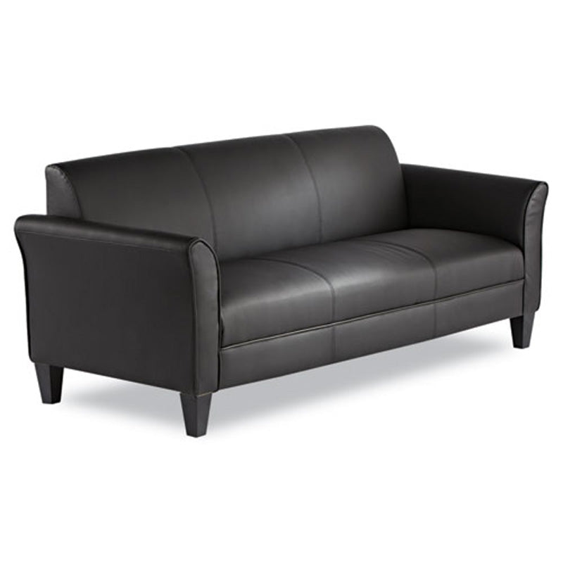 Premium Black Leather Reception Lounge Furniture Set - Elegant Office & Hotel Lobby Seating for Professional Spaces
