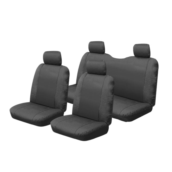Premium Canvas Seat Covers for Isuzu D-Max TF Crew Cab (2008-2012) | Airbag Compatible & Durable Charcoal Gray | Perfect for Off-Roading, Camping & Work Trucks