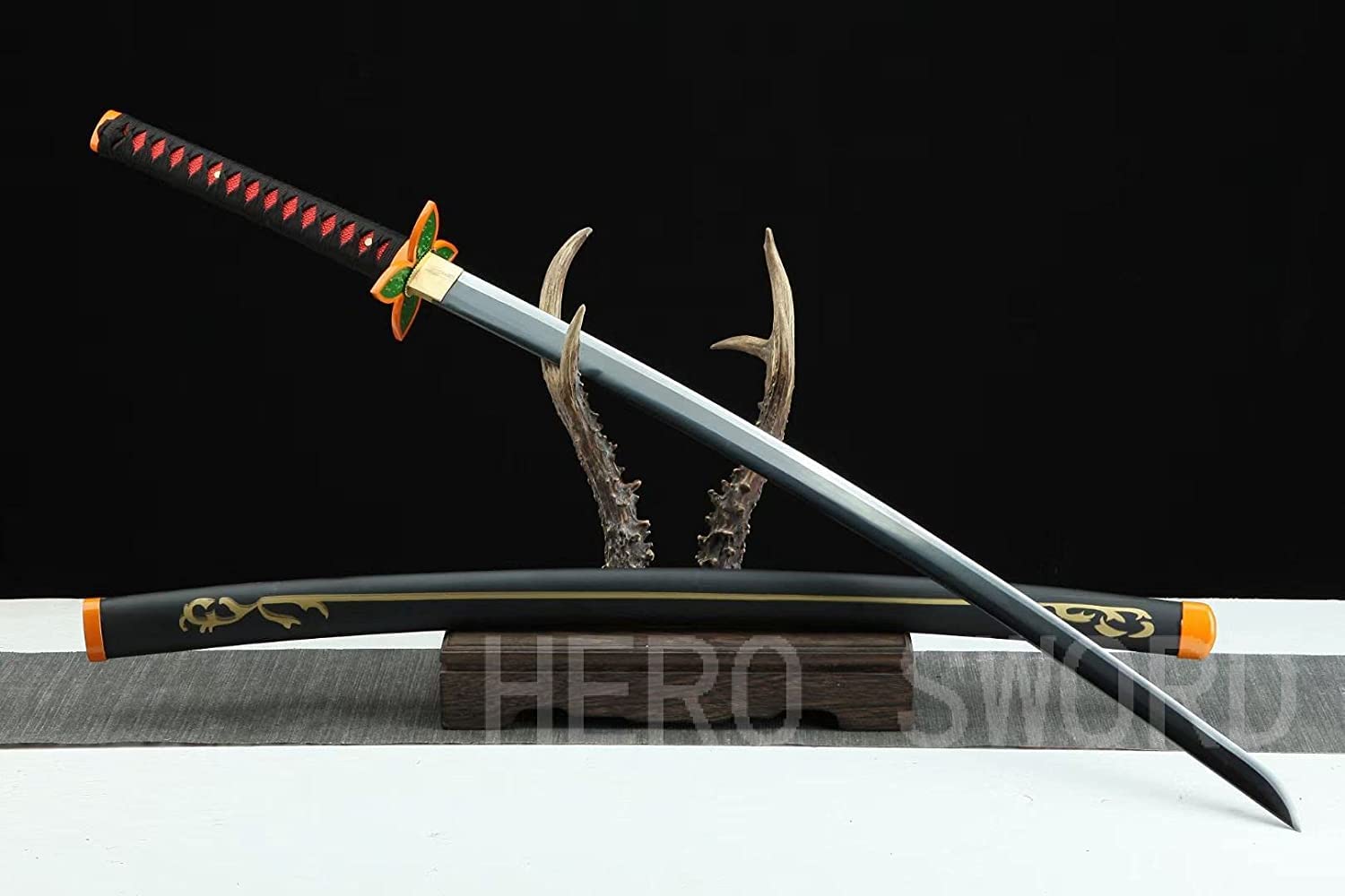 Demon Slayer Sword - Handmade 1060 Carbon Steel Samurai Katana with Full Tang Sharp Blade | Japanese Anime Cosplay Sword | Real Metal Weapon for Collectors, Martial Arts & Anime Enthusiasts | Perfect for Cosplay, Display & Training