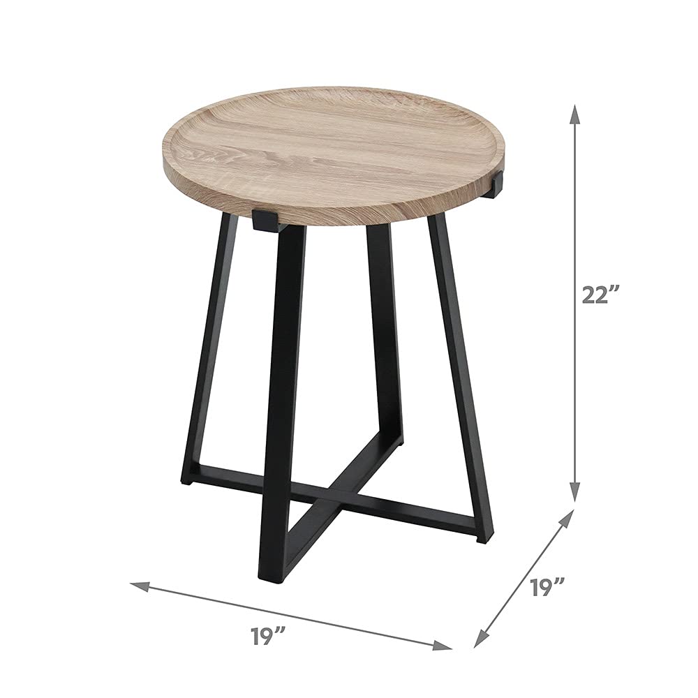 MAYPEX 18 Inch Adjustable Tray Top End Table with Sturdy Metal X-Frame Base - Modern Coffee Table & Sofa Side Table for Living Room, Bedroom, or Office Use